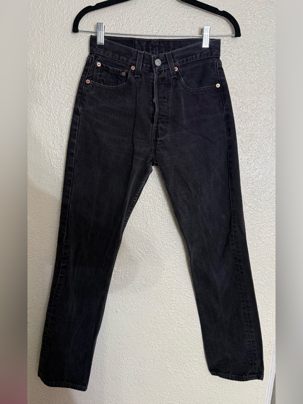 Vintage 1996 Levi’s 501 Black Jeans USA Made Button Fly W26 L30 100% Cotton